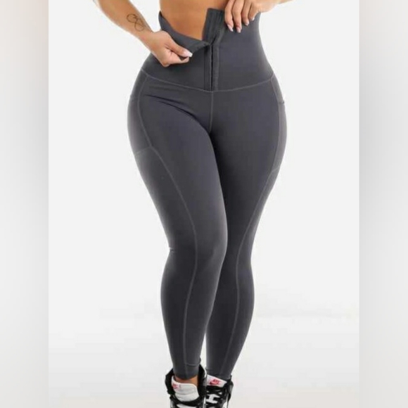 Gray High Waisted Corset Legging - Picture 2 of 6